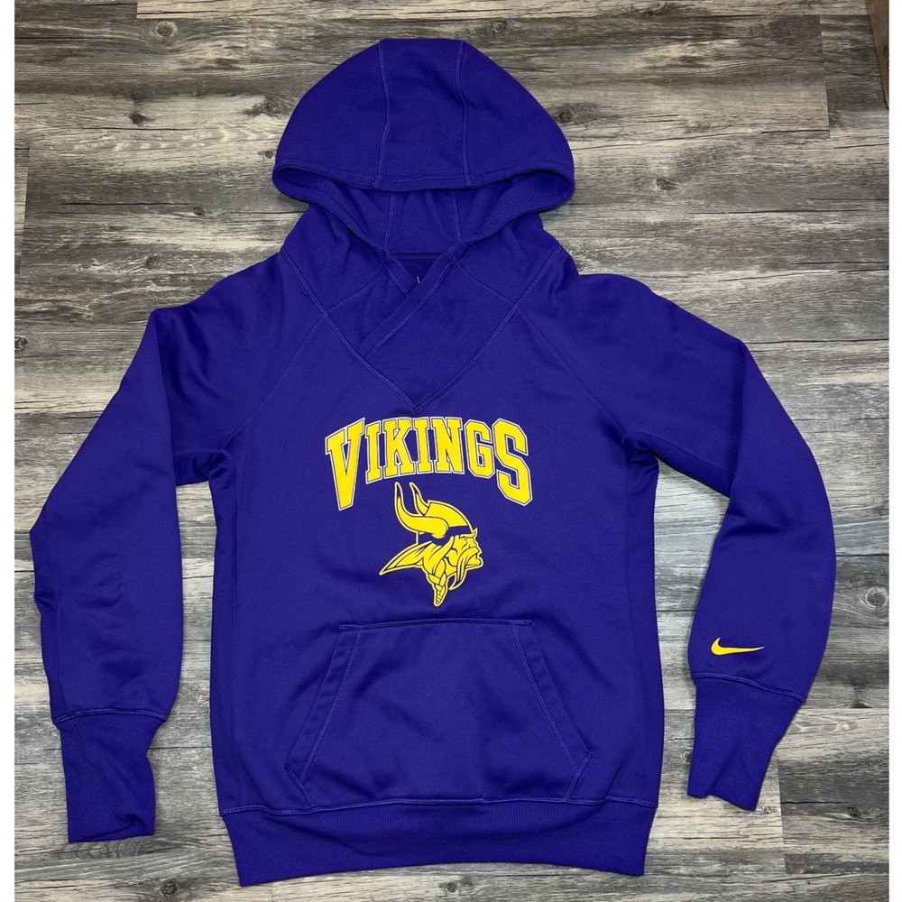 Nike Therma-FIT‎ Minnesota Vikings Hoodie Medium NFL Team Apparel Purple Swoosh